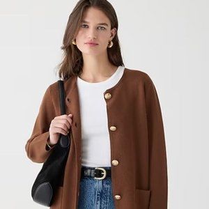 J. Crew Giselle Sweater-blazer Size Medium in Heather Hazelnut